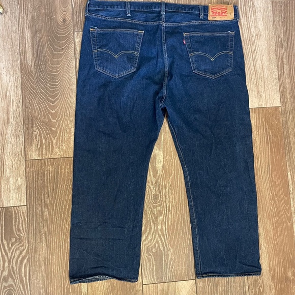 Levi's Original 501 Button Fly Denim Pre-washed Straight Leg Jeans 44x27 - Picture 5 of 16